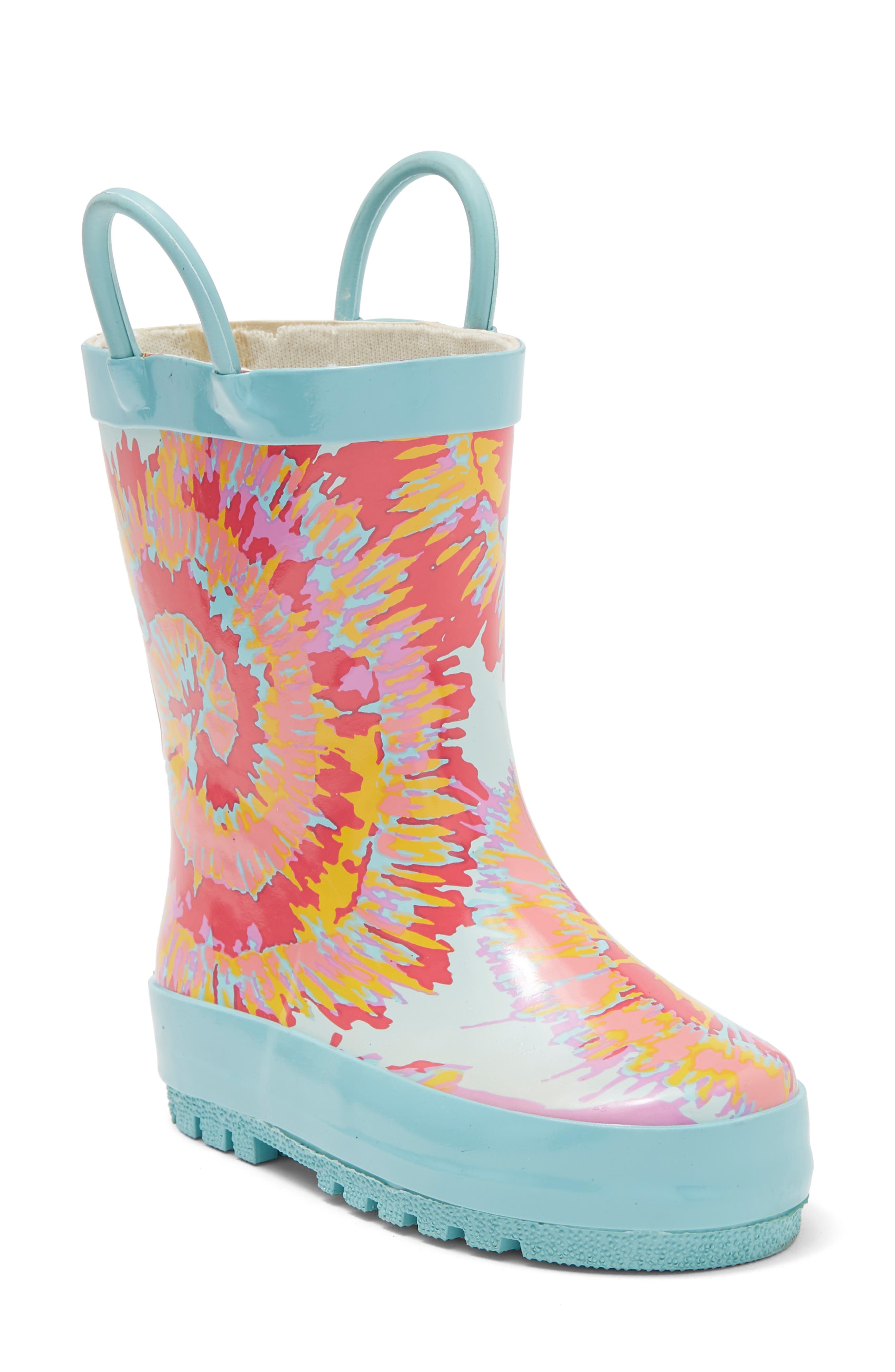 Western Chief Kids' Tie Dye Print Lug Rain Boot, Main, color, 