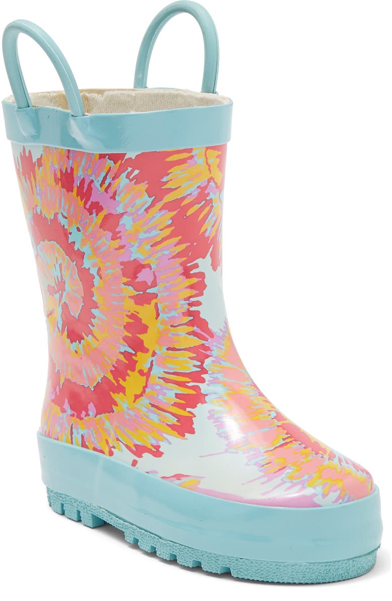Western Chief Kids' Tie Dye Print Lug Rain Boot, Main, color,