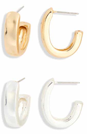 2-Pack Puffy Huggie Hoop Earrings
