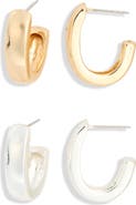 Leith 2-Pack Puffy Huggie Hoop Earrings