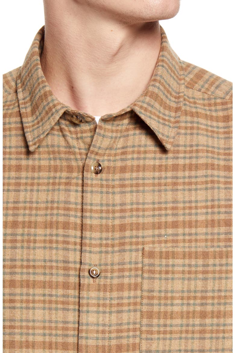 Surchemise John Plaid Button-Up Flannel Shirt Jacket, Alternate, color, BAA BEIGE