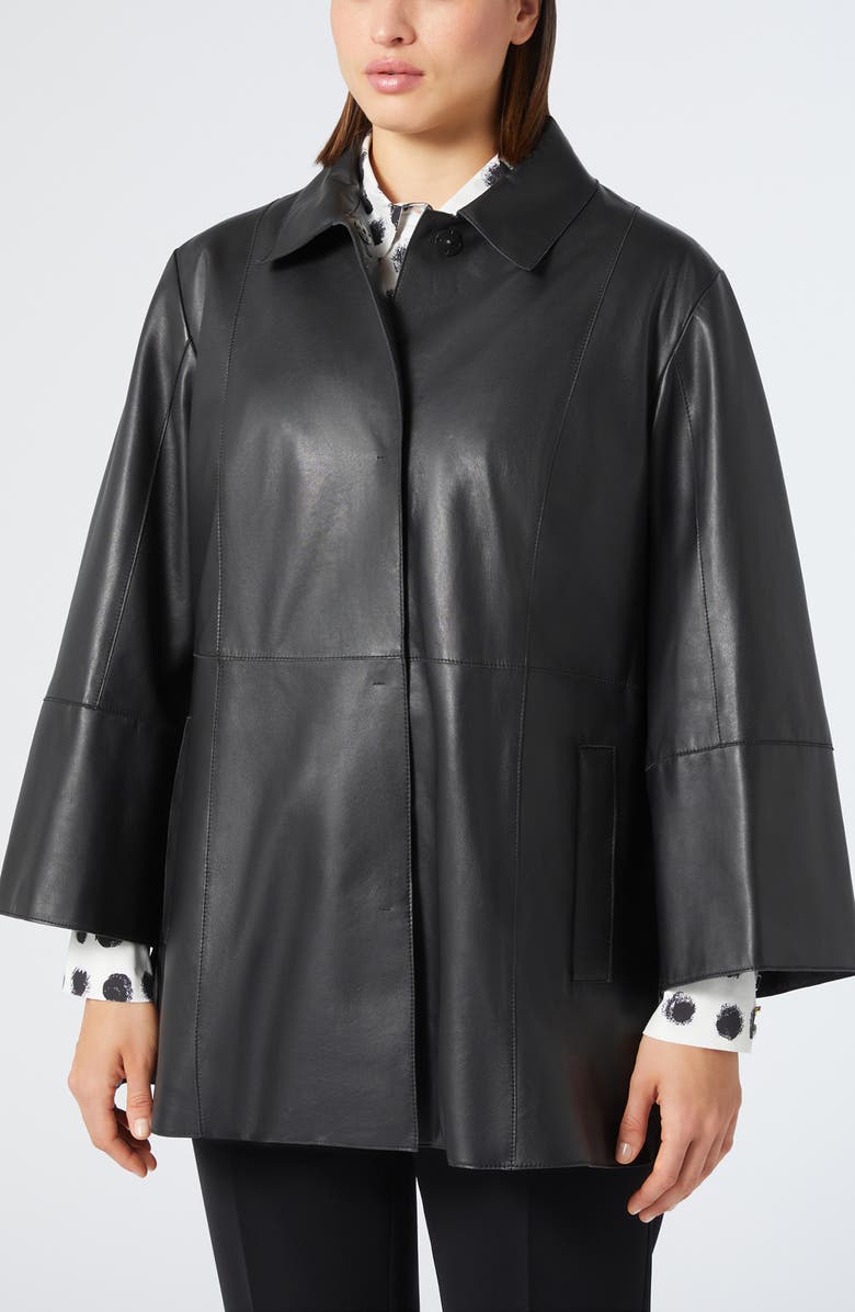 Marina Rinaldi Magico Leather Jacket, Main, color, 