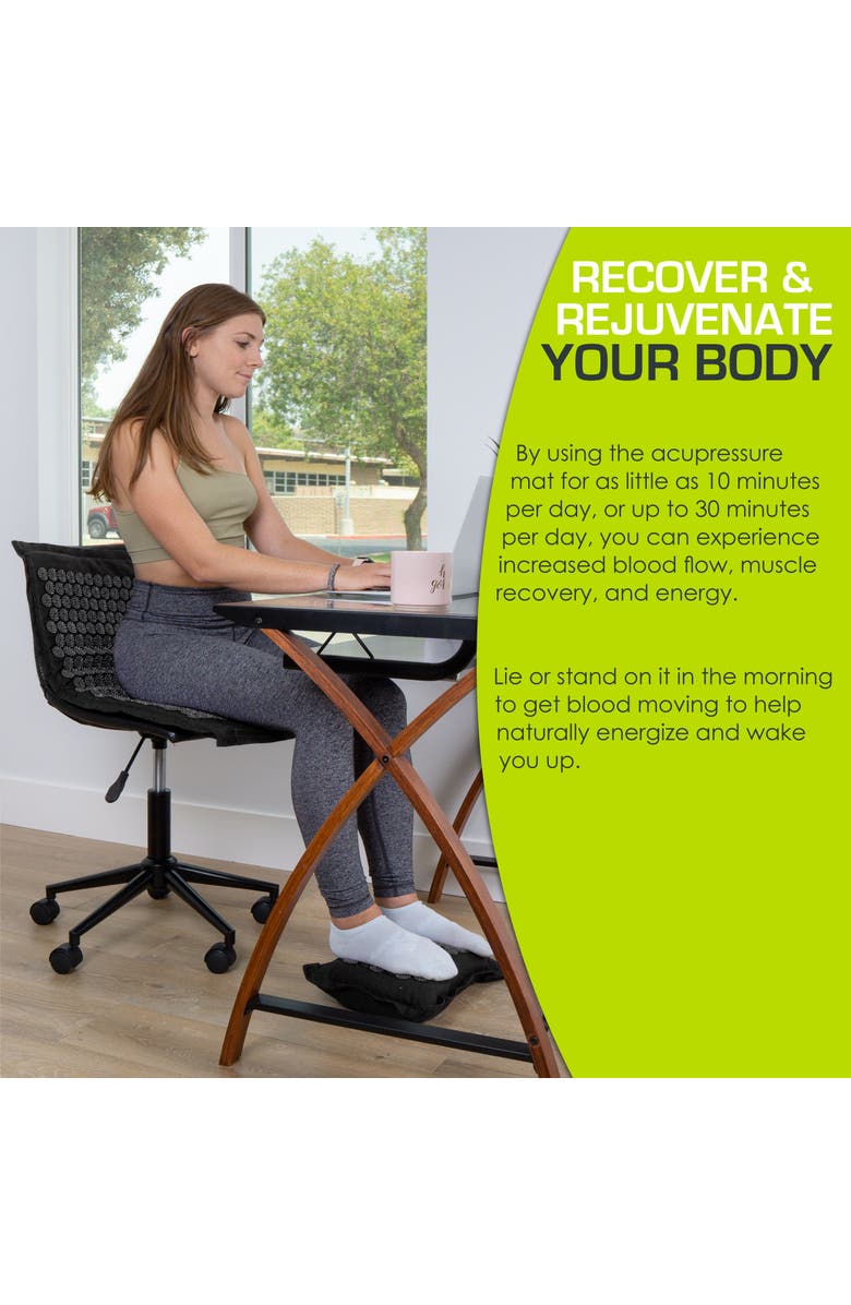 ProsourceFit Ki Acupressure Mat and Pillow Set, Alternate, color, Black Pearl