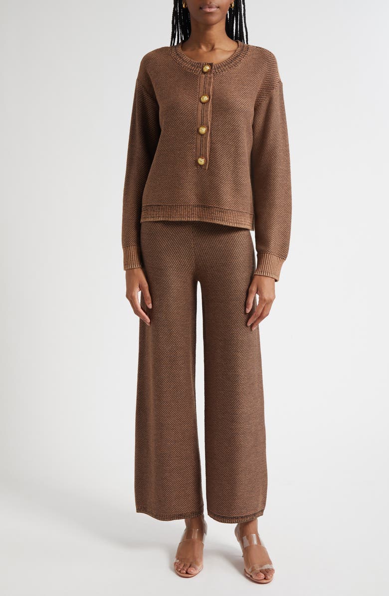 L'AGENCE Hadassah Loop Knit Henley, Alternate, color, 