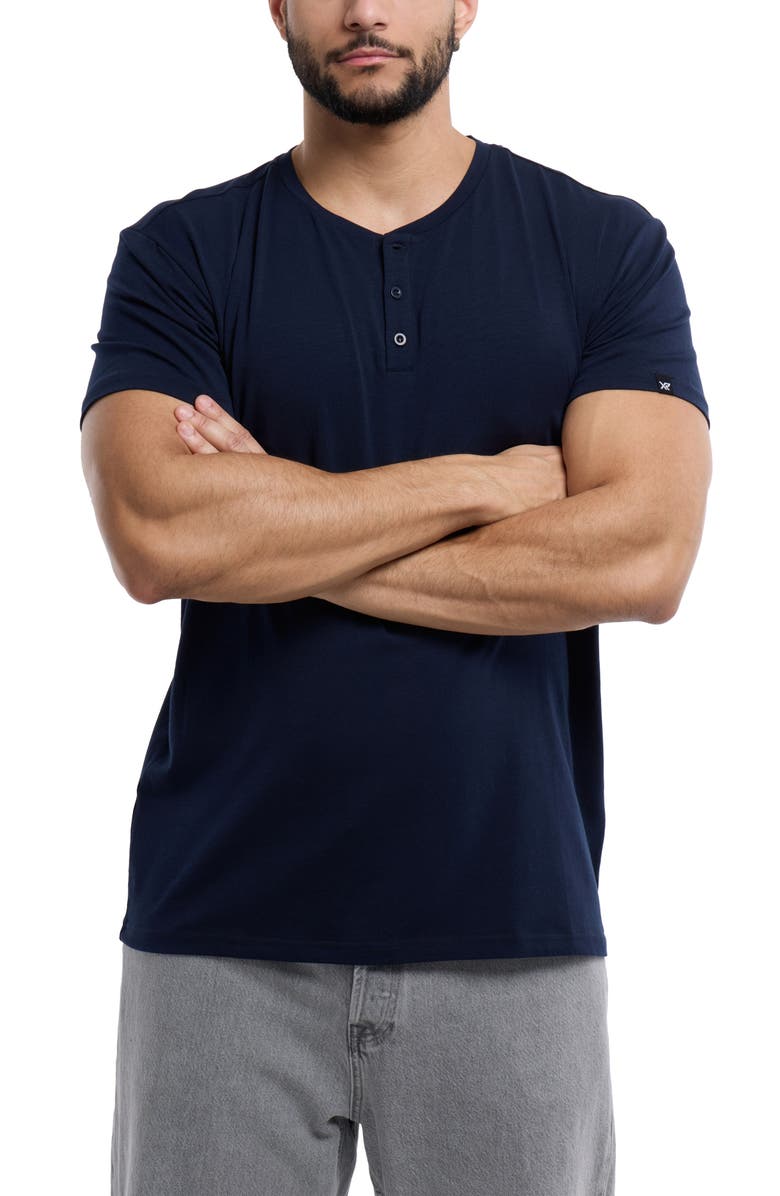 XRAY Short Sleeve Henley, Alternate, color, Navy
