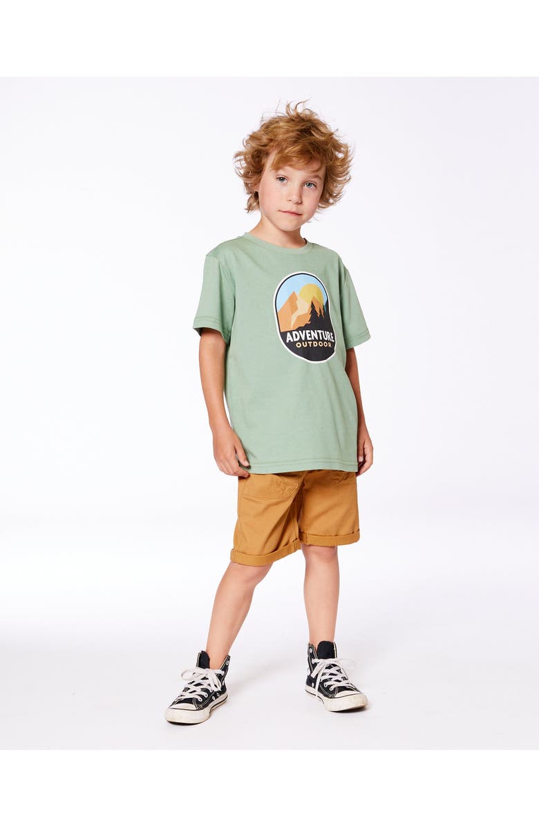 Deux par Deux Boy's Stretch Twill Short Tan, Alternate, color,