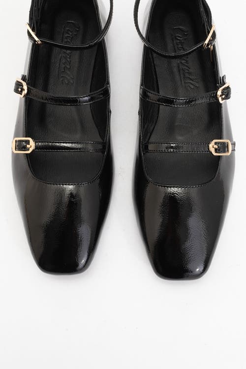 Forever & Always Shoes Serena Leather Mary Jane Flats In Black Patent Leather