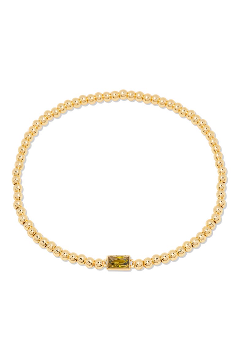 Kylie Birthstone Beaded Stretch Bracelet, Main, color, GOLD - AUGUST