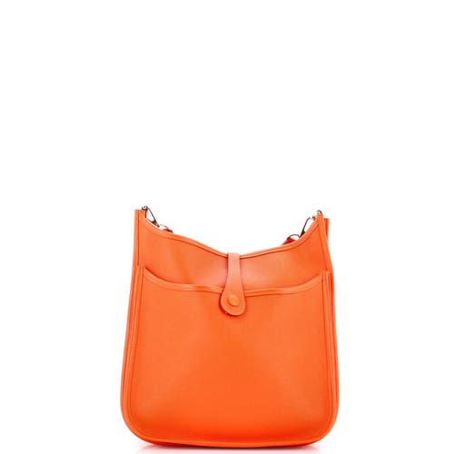 Pre-owned Hermes Hermes Evelyne Bag Gen Iii Epsom Pm In Orange