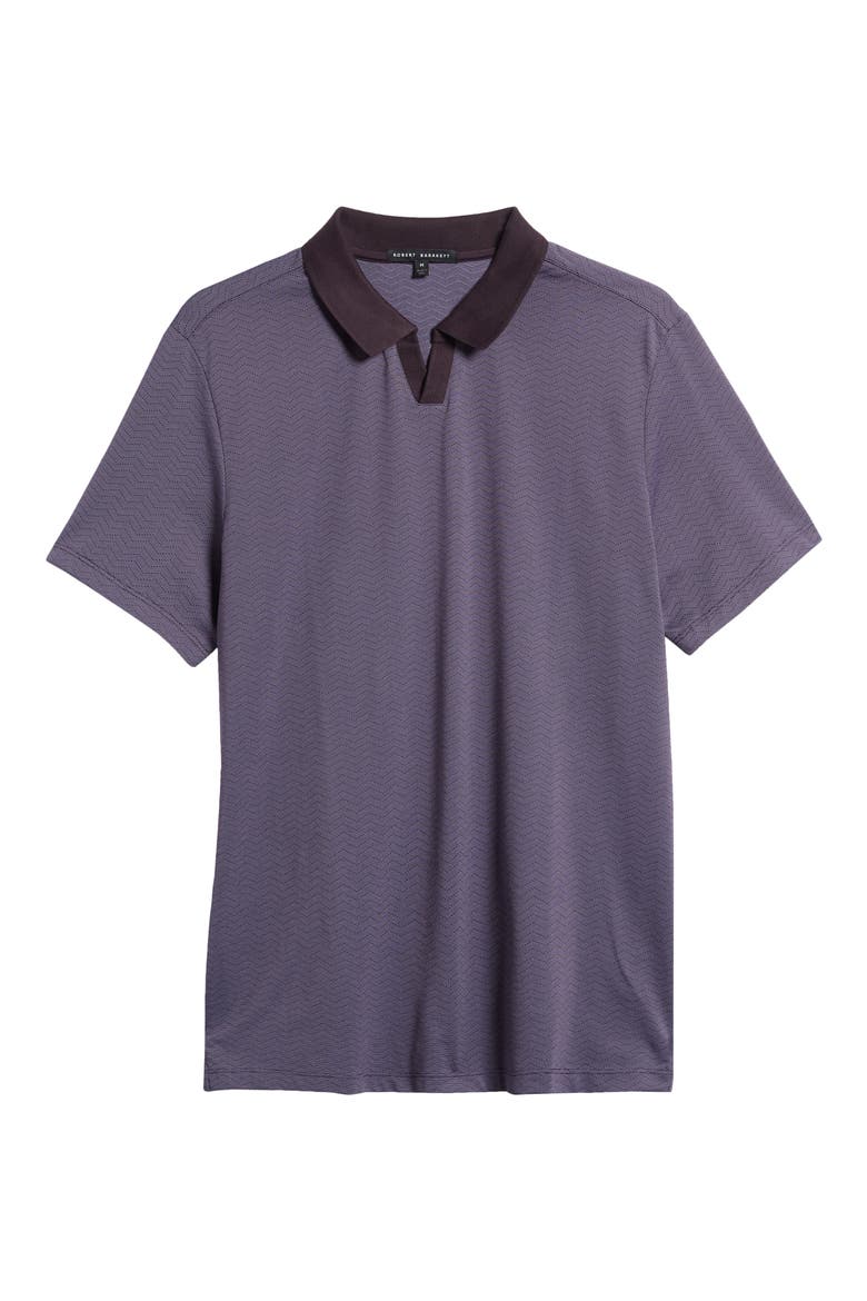 Woodhaven Chevron Johnny Collar Polo, Alternate, color, DEEP EGGPL