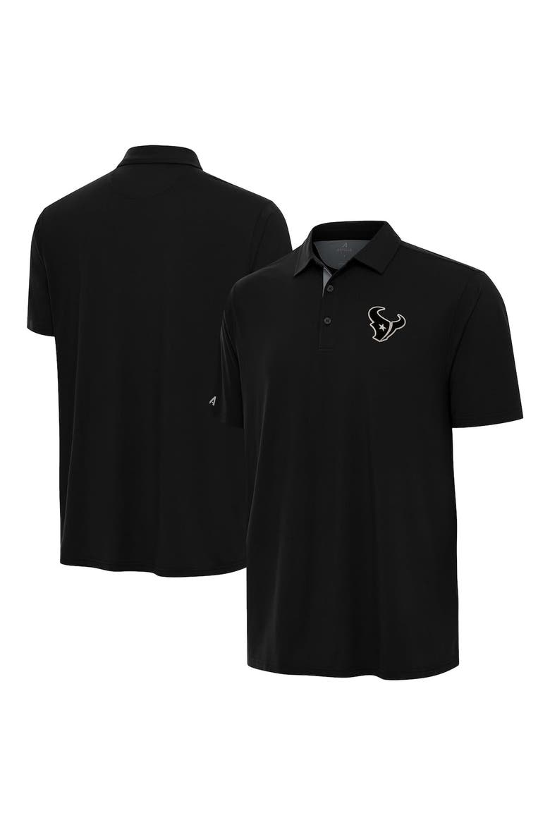 Men's Antigua Black Houston Texans Era Polo, Main, color, Black