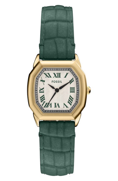 Harlow Croc Embossed Leather Strap Watch, 27mm