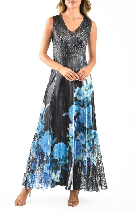 Lace-Up Back Maxi Cocktail Dress