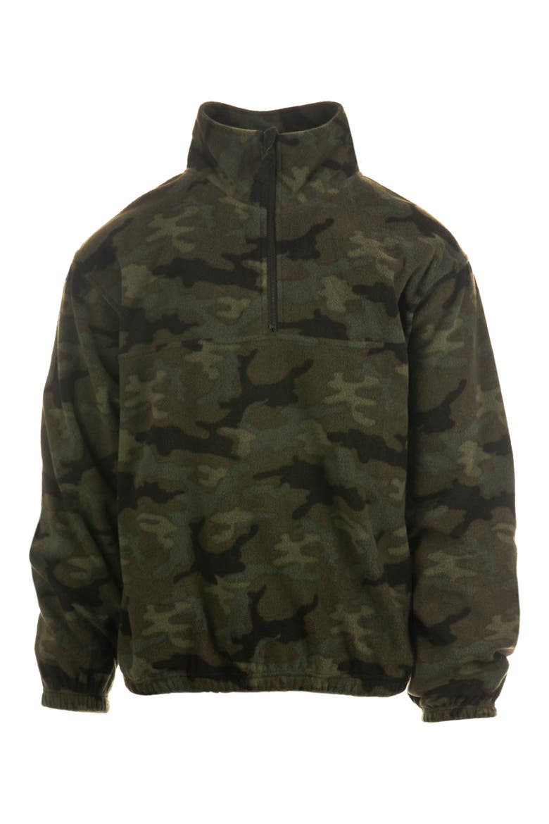 Polar Fleece Quarter Zip Sweatshirt, Main, color, GREEN CAMO