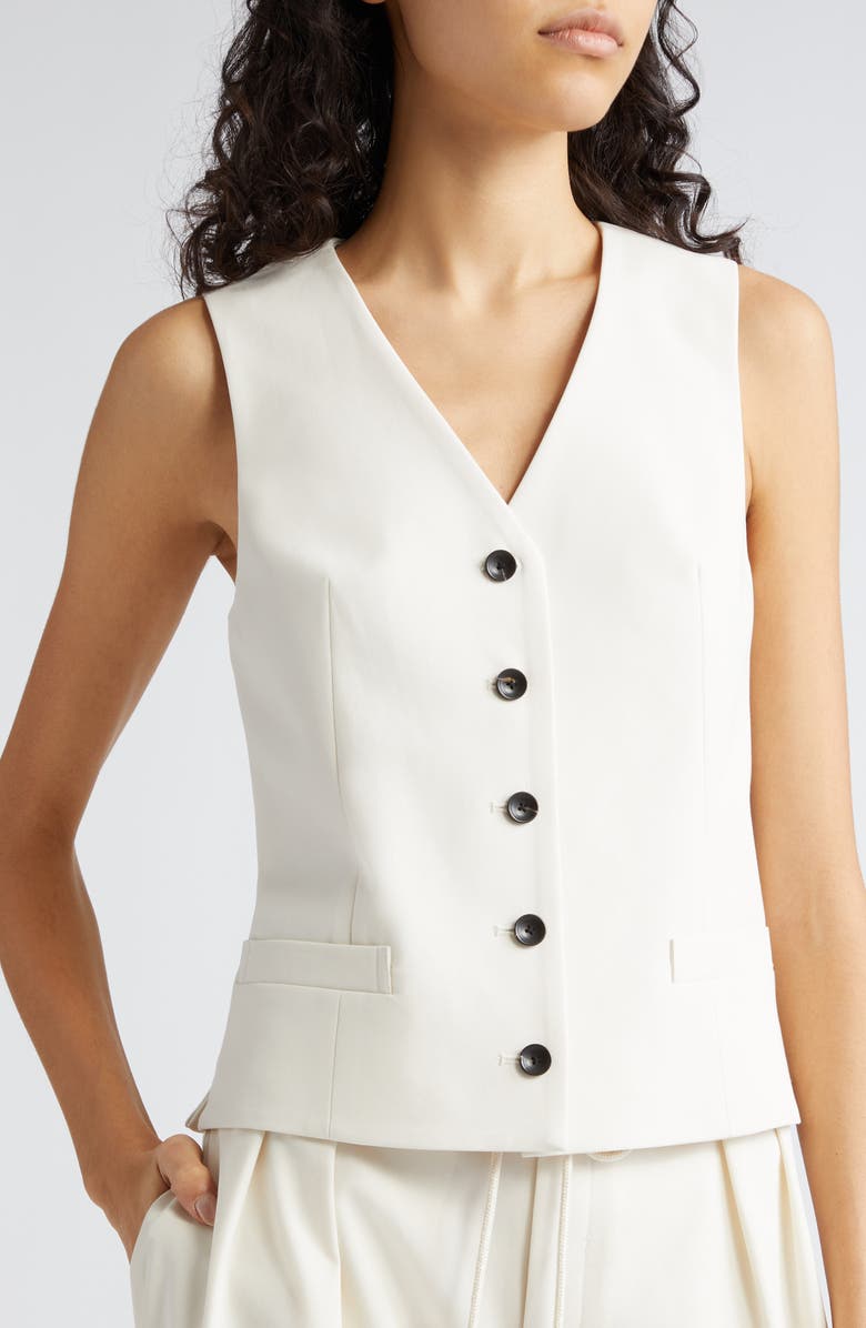 Maria McManus Organic Cotton Tailored Vest, Alternate, color, Ivory