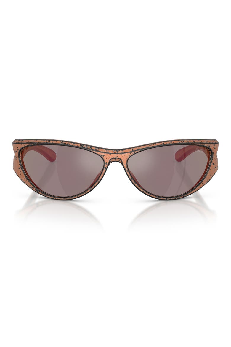 63mm Oversize Cat Eye Sunglasses, Main, color, BRONZE BARRELING BLACK