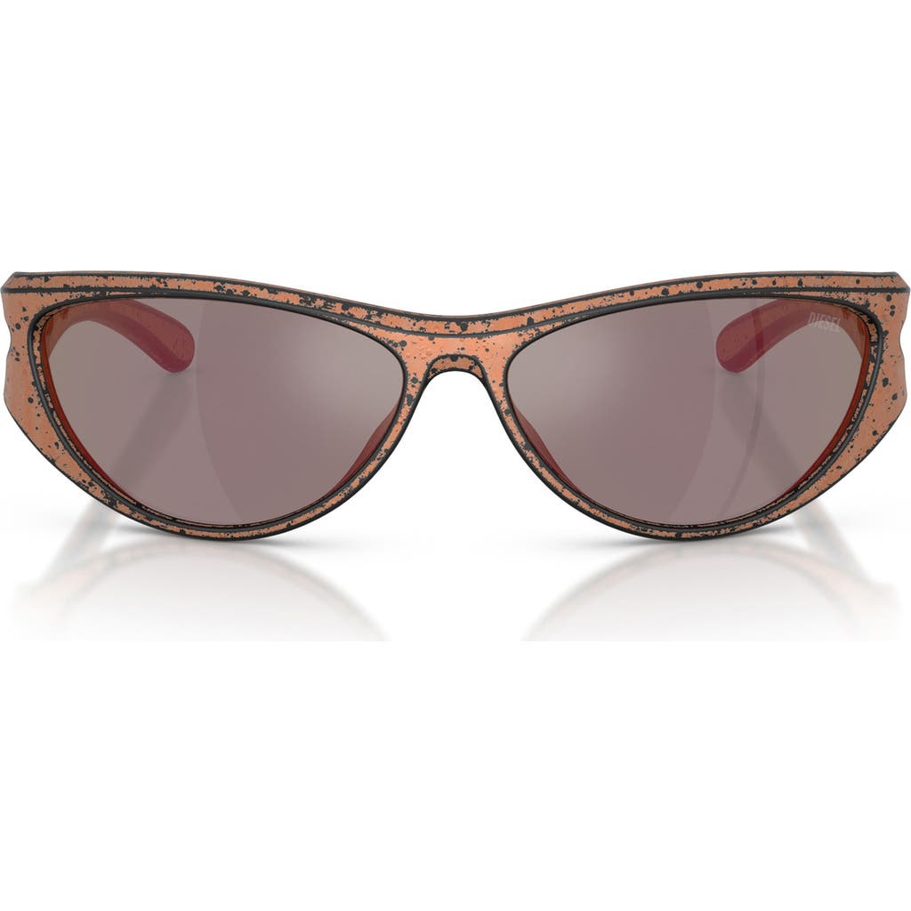 Diesel Men's Dl3004u Cat-eye Sunglasses In Bronze Barreling Black