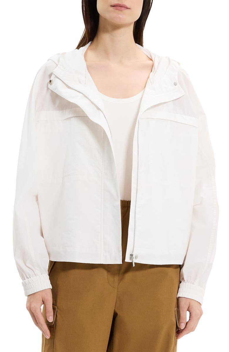Theory Gathered Back Hooded Jacket, Main, color, 