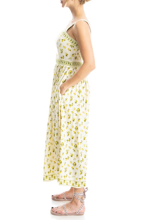 Max Studio Print Fit & Flare Maxi Dress In Natural Lemon Harvest