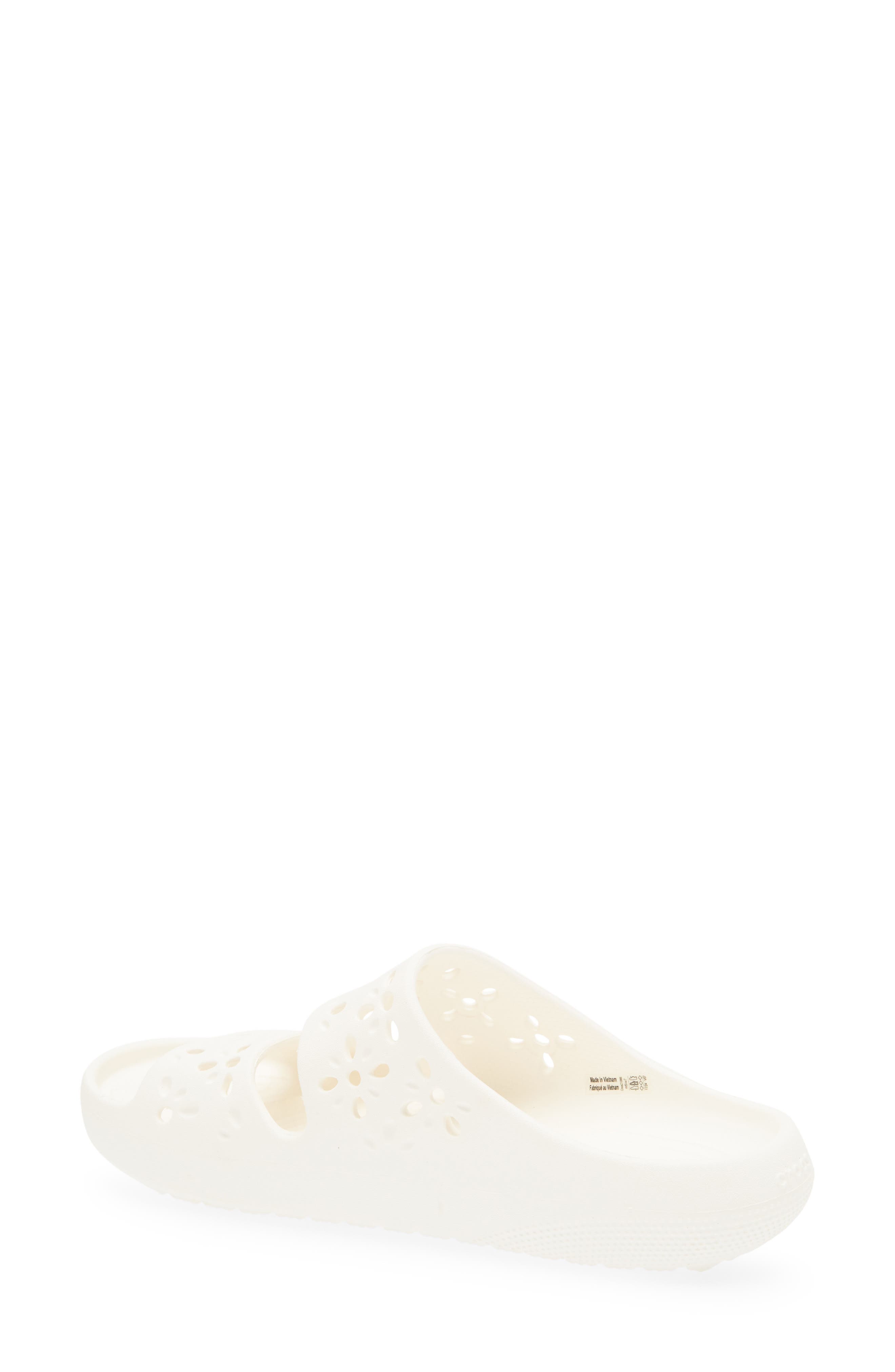 CROCS Classic Floral Cutout Slide Sandal, Alternate, color, 