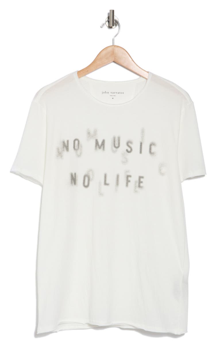 John Varvatos No Music No Life Cotton Graphic T-Shirt, Alternate, color, Salt