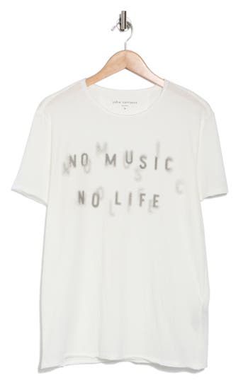 John Varvatos No Music No Life Cotton Graphic T-shirt In Salt