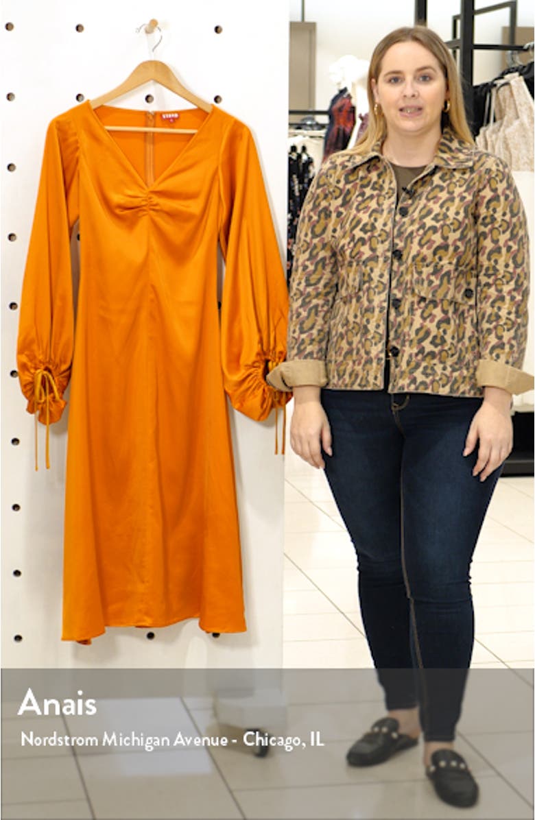 Sofia Long Balloon Sleeve Midi Dress, sales video thumbnail