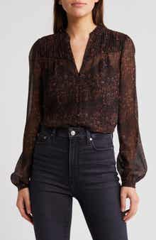 PAIGE Monika Crinkle Silk Top