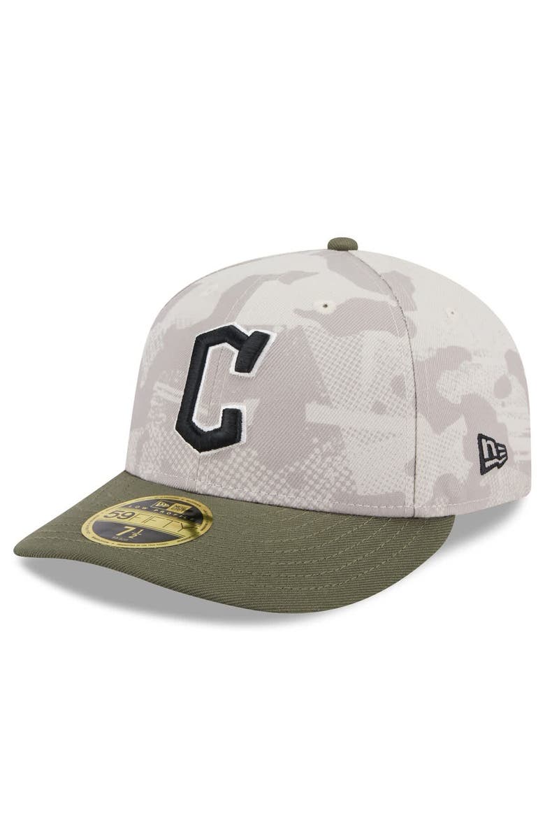 Men's New Era Light Beige/Olive Cleveland Guardians 2025 Armed Forces Day Low Profile 59FIFTY Fitted Hat, Alternate, color, Light Beige