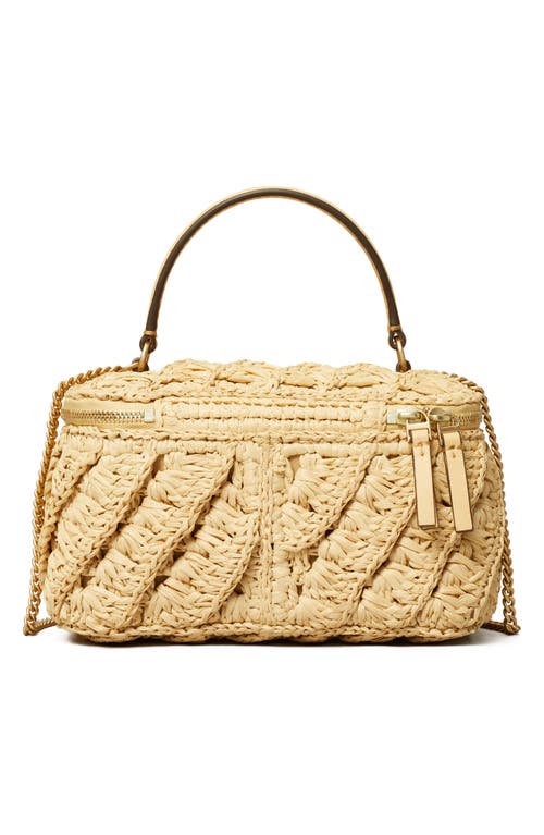 Tory Burch Kira Crochet Raffia Vanity Case