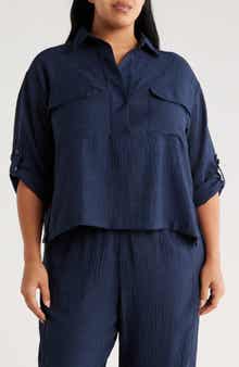 MAX STUDIO Textured Collared Shirt