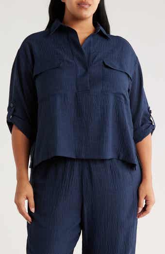 MAX STUDIO Textured Collared Shirt