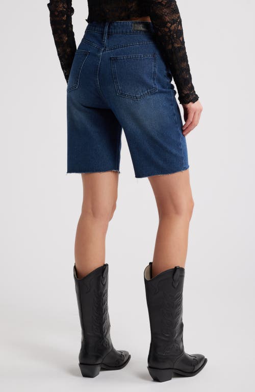 Ptcl Petra High Waist Cuff Out Denim Shorts In Rinse Wash