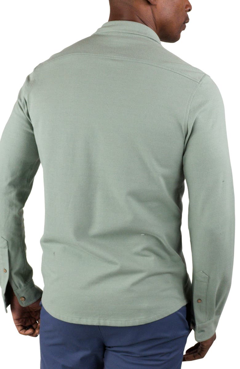 Tailor Vintage Solid Knit Long Sleeve Piqué Button Front Shirt, Alternate, color,