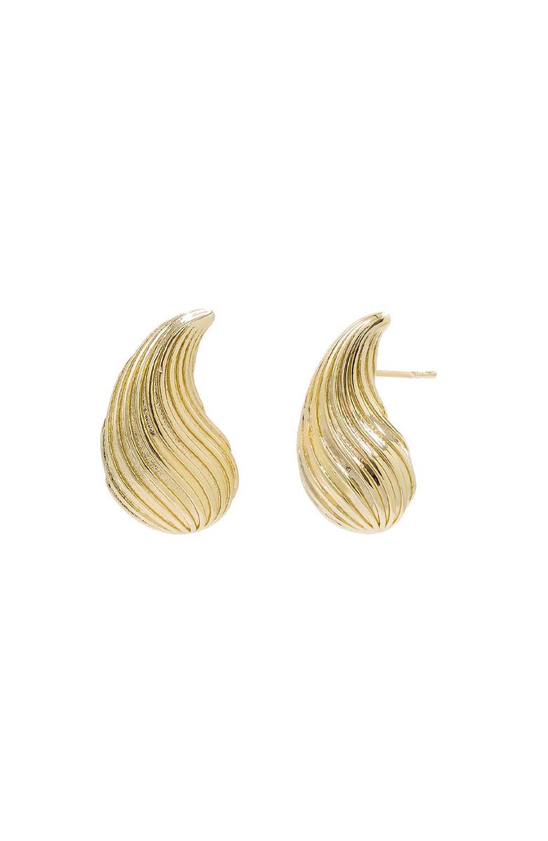 BY ADINA EDEN Ridged Shell Stud Earring, Main, color, Gold
