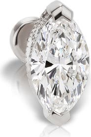 MARIA TASH Marquise Diamond Threaded Stud Earring