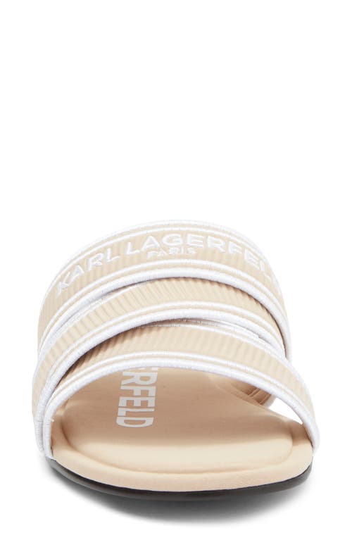 Karl Lagerfeld Paris Caitlyn Slide Sandal In Dusty Beige