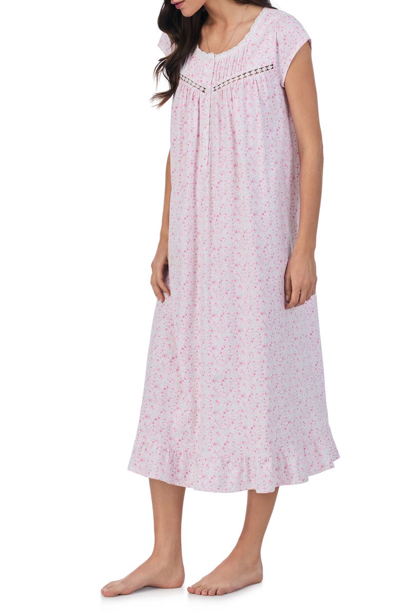 Eileen West Cap Sleeve Cotton Nightgown, Alternate, color,