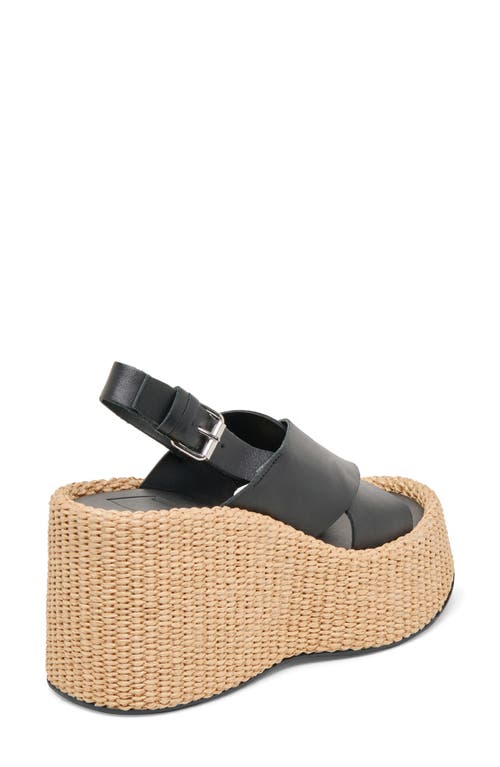 Dolce Vita Skylar Slingback Platform Wedge Sandal In Black