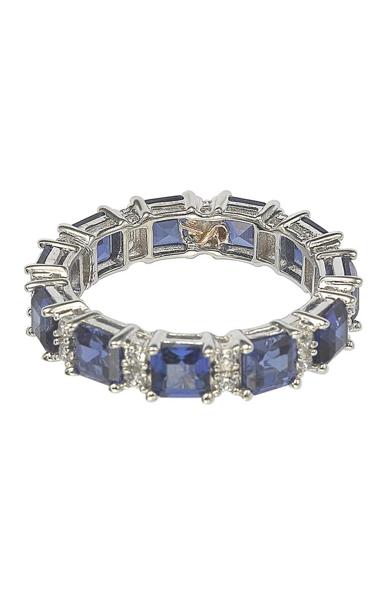 SUZY LEVIAN Sterling Silver Sapphire & Diamond Accent Eternity Band Ring, Alternate, color, Blue
