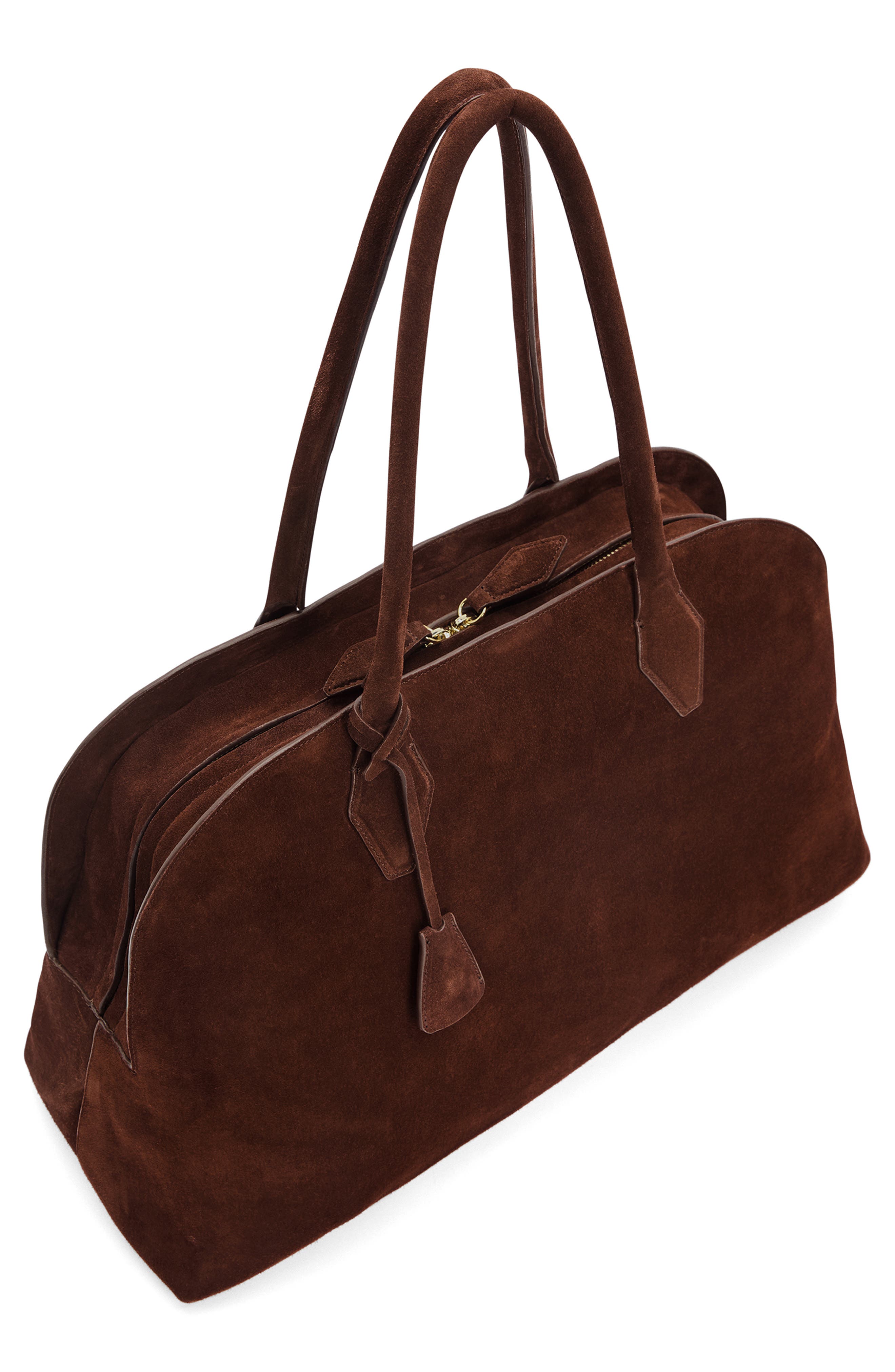 Reformation Seraphina Suede Tote, Alternate, color, Espresso Suede
