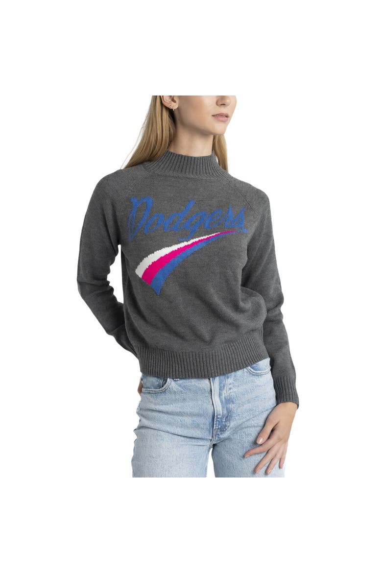 Women's Lusso  Gray Los Angeles Dodgers Serena Raglan Pullover Sweater, Alternate, color, Gray