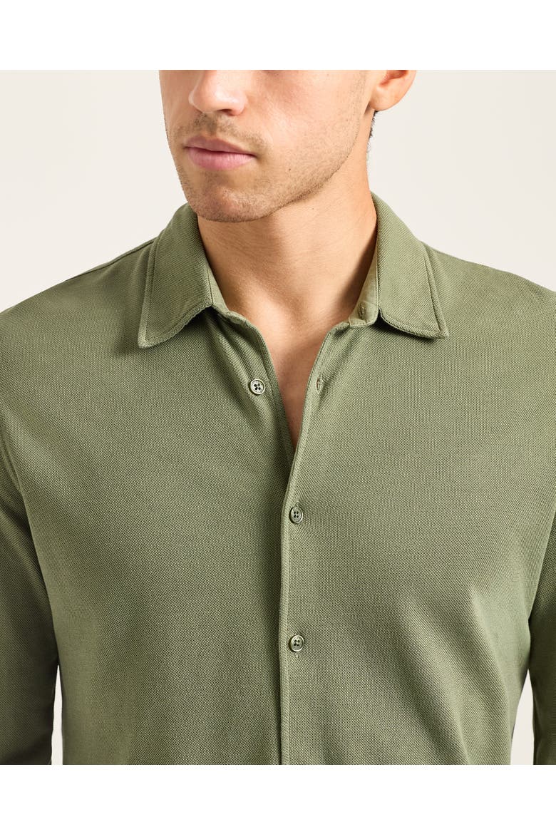 Giles Garment Dye Tailored-Fit Shirt, Alternate, color, Herbal Green