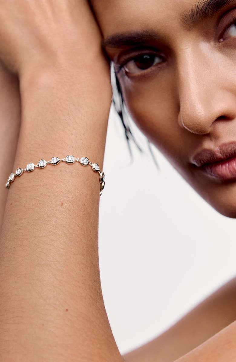 Monica Vinader Lab Grown Diamond Bezel Bracelet, Alternate, color, Sterling Silver / Lab Diamond