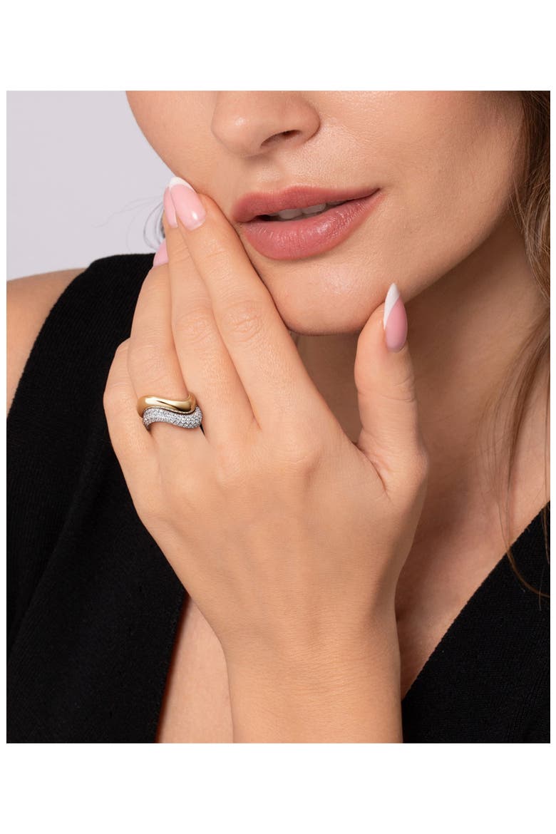 14k White Gold Diamond Wave Ring, Alternate, color, 14K WHITE GOLD