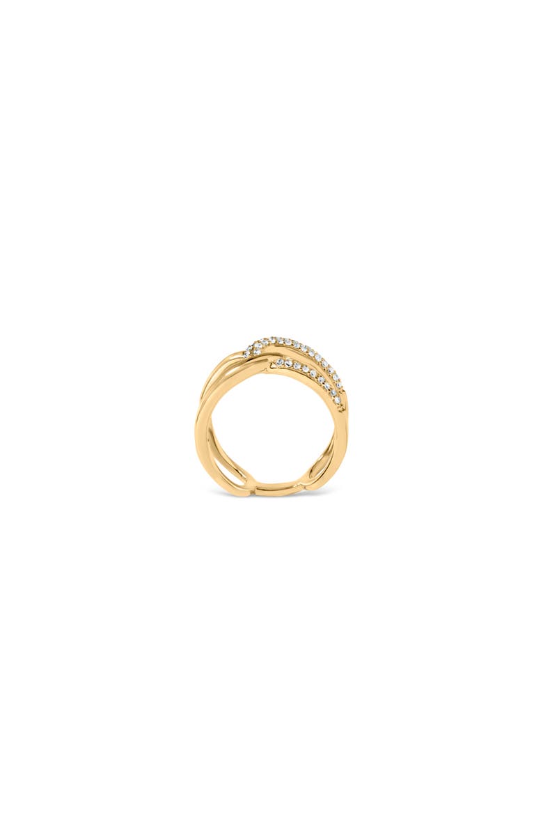 Haus of Brilliance 18K Yellow Gold Plated Sterling Silver 1/4 Ctw Diamond Open Crossover Band Ring, Alternate, color, Yellow Gold Over Silver