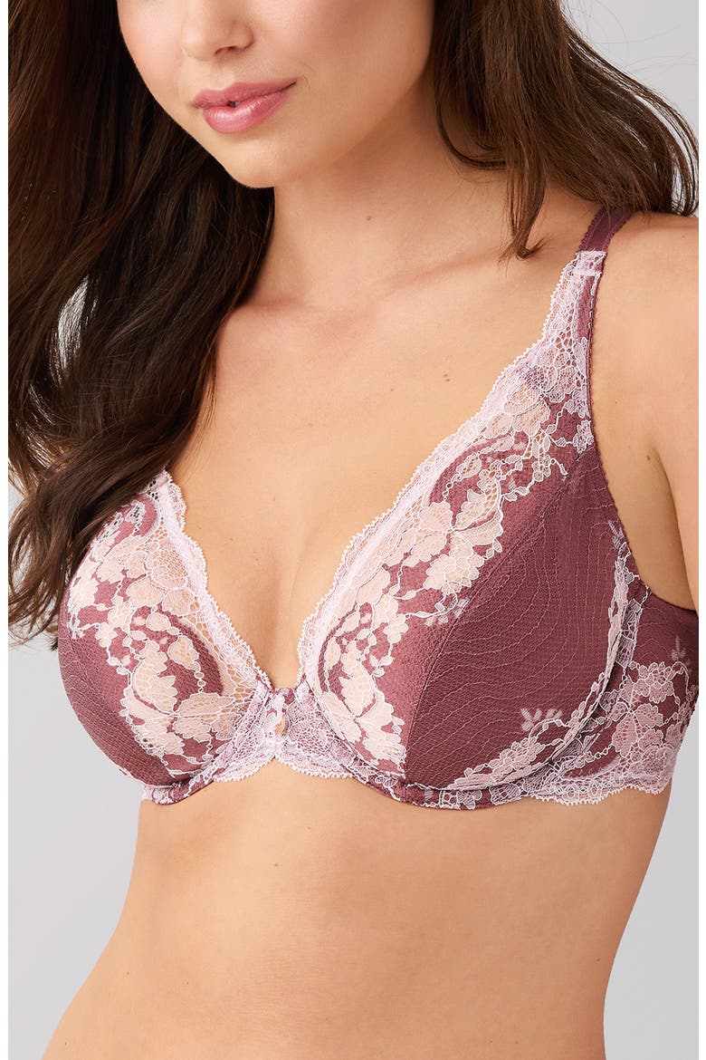 Modern Affair Underwire Plunge Bra, Alternate, color, ROSE BROWN/ CRADLE PINK