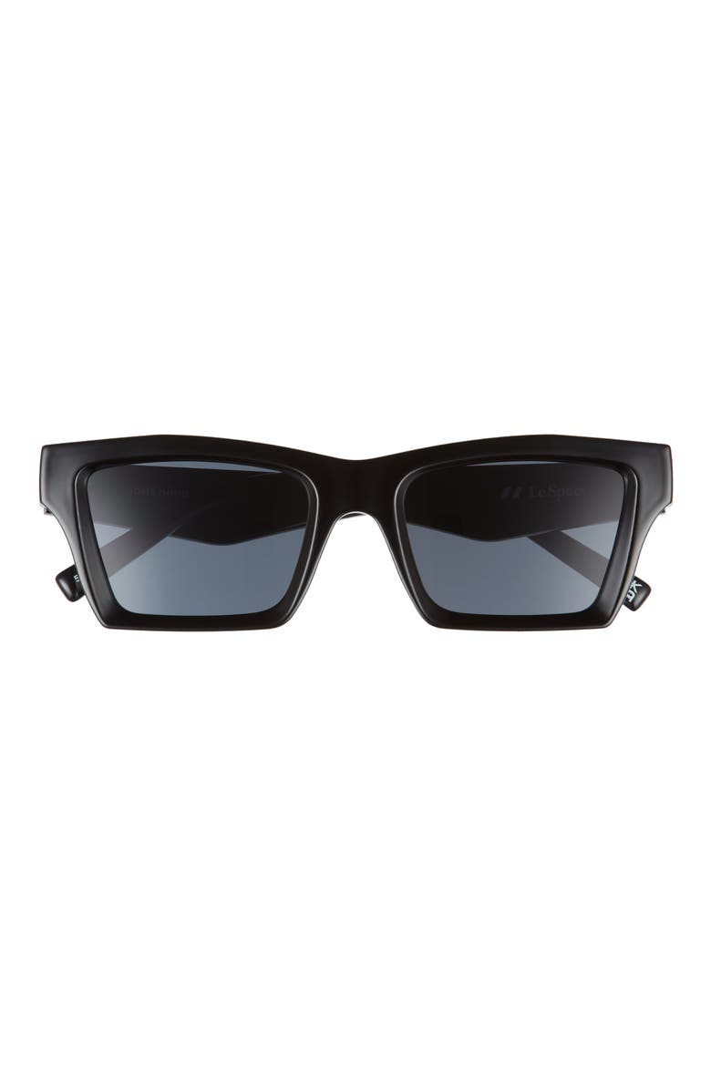 Something 53mm Alt Fit Rectangle Sunglasses, Main, color, BLACK