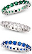 SAVVY CIE JEWELS Set of 3 Brilliant Cut Cubic Zirconia Eternity Rings