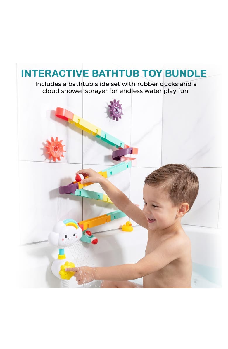 Sperric Interactive Durable Bathtub Slide and Sprayer Toy Set, Alternate, color, Multicolor